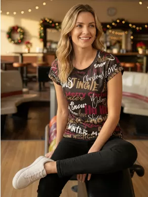 Premium-Weihnachts-T-Shirt für Damen ALTISPORT VOJ/ALWVN9TR06 BRAUN