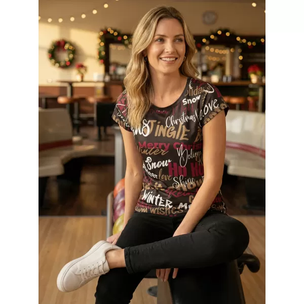  Premium-Weihnachts-T-Shirt für Damen ALTISPORT VOJ/ALWVN9TR06 BRAUN 