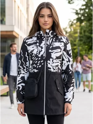 Damenjacke KIXMI ZIANA SCHWARZ/WEIß