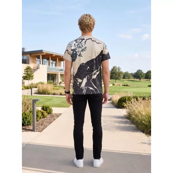  Premium-T-Shirt für Herren ALTISPORT VOJ/ALM131TR01 BEIGE/SCHWARZ 