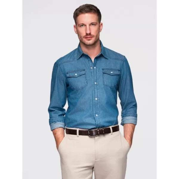  Herrenhemd OMBRE OM-SHDS-0210 BLAU 