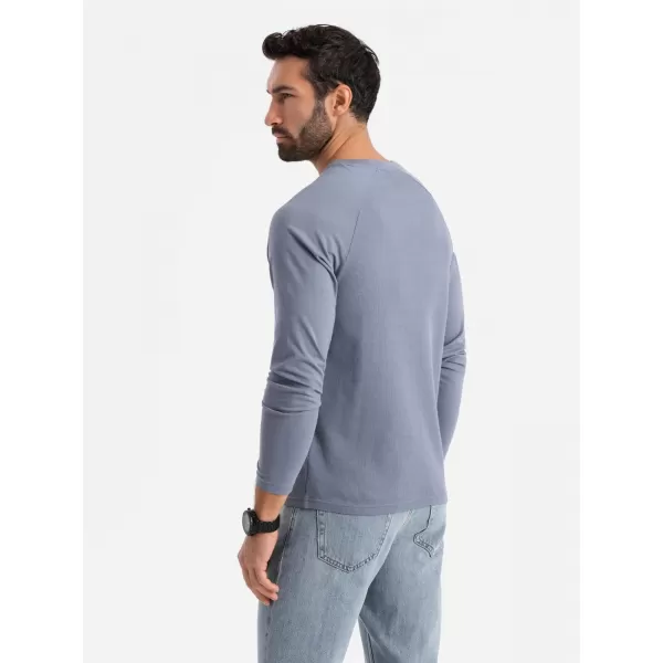  Herren-T-Shirt OMBRE OM-LSCL-0109 BLAUER DENIM 