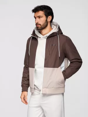 Herrenjacke OMBRE OM-JANP-0242 BRAUN UND BEIGE