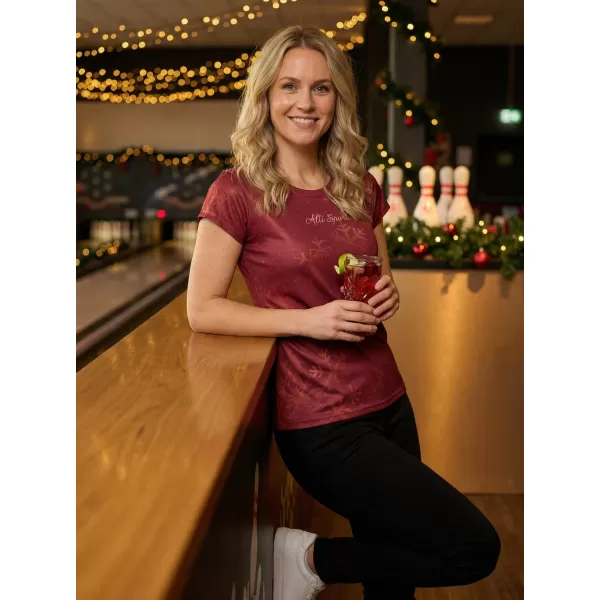  Premium-Weihnachts-T-Shirt für Damen ALTISPORT VOJ/ALWVN7TR06 ROT 