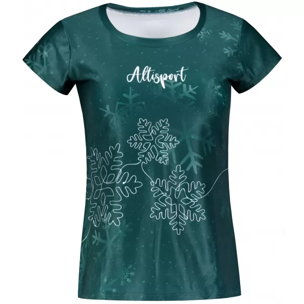  Premium-Weihnachts-T-Shirt für Damen ALTISPORT VOJ/ALWVN8TR06 GRÜN 