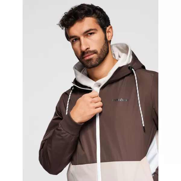  Herrenjacke OMBRE OM-JANP-0242 BRAUN UND BEIGE 