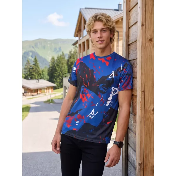  Premium-T-Shirt für Herren ALTISPORT VOJ/ALM131TR01 BLAU/SCHWARZ 