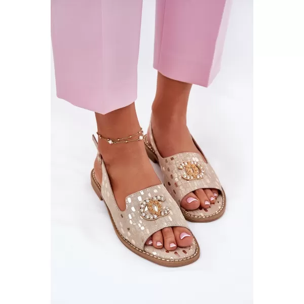  Damensandalen S.BARSKI KV51-096 HELLES GOLD 