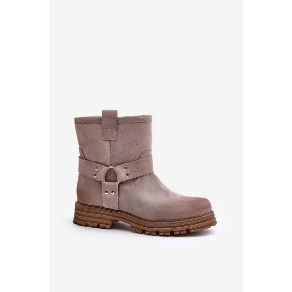  Damenschuhe mit Absatz BOTO CAPPUCINO 33658 VELOURS 