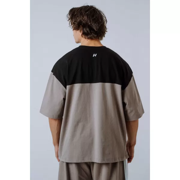  Übergroßes T-Shirt POWER 898 HELLBRAUN Asche Nebbia 