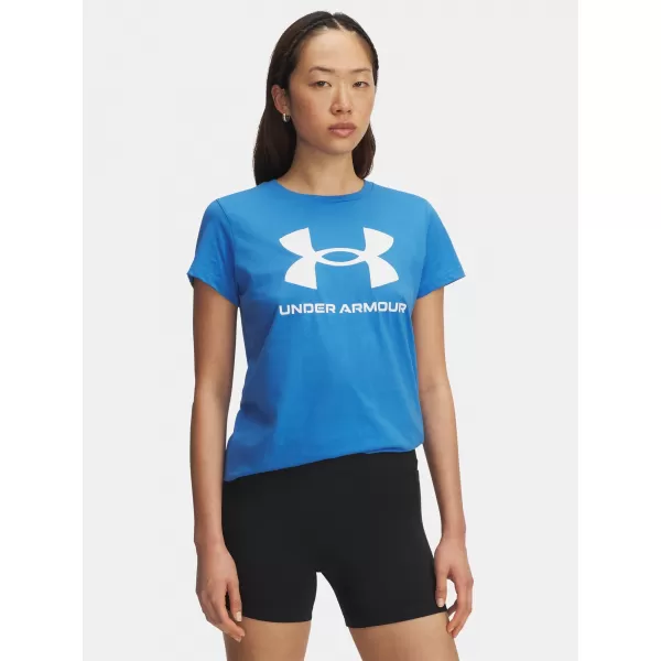  Damen-T-Shirt UNDER ARMOUR UA LOGO SS 1356305-402 BLAU 