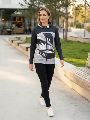 Hochwertiges Damen-Sweatshirt mit Reißverschluss ALTISPORT VOJ/ALW128MI02 SCHWARZ UND WEIß