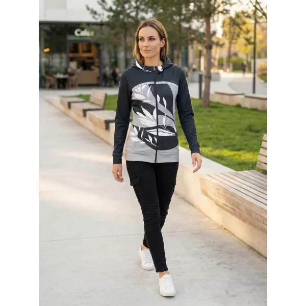  Hochwertiges Damen-Sweatshirt mit Reißverschluss ALTISPORT VOJ/ALW128MI02 SCHWARZ UND WEIß 