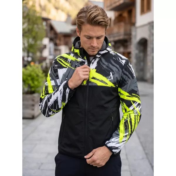  Premium-Softshelljacke für Herren ALTISPORT VOJ/ALM039JACK01 SCHWARZ UND GELB 