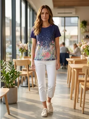 Damen-T-Shirt ALTISPORT HELINA DUNKELBLAU