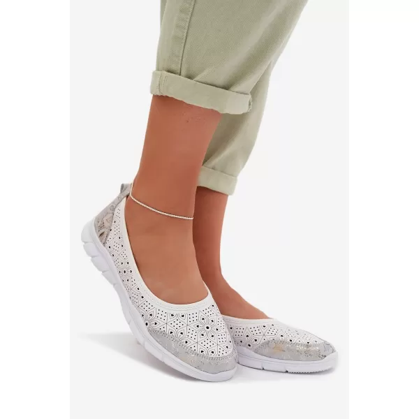  Ballerinas für Damen S.BARSKI GR61-5973 WEIß 