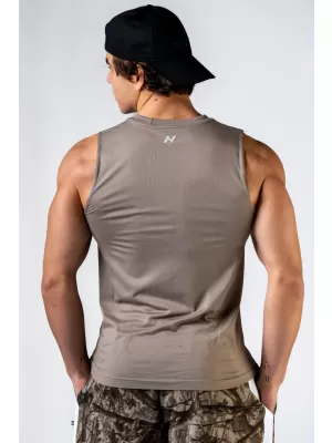 Nahtloses T-Shirt ohne Ärmel POWER 899 LIGHT BROWN ASH Nebbia