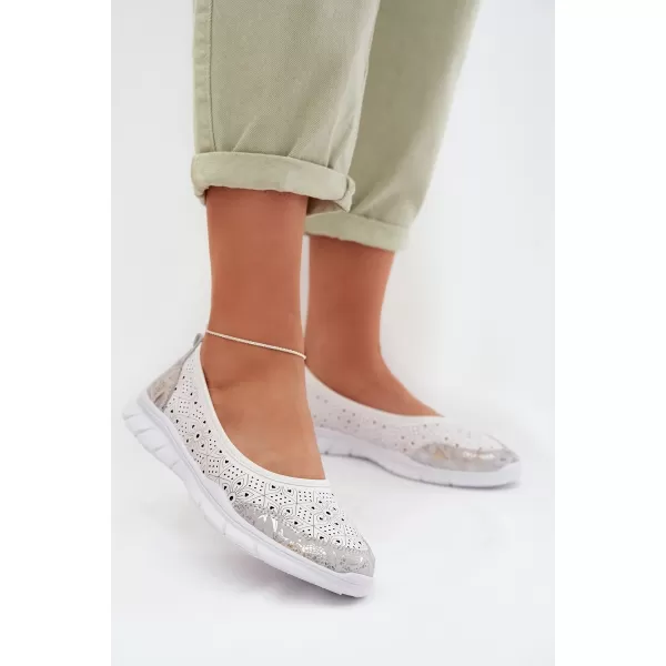  Ballerinas für Damen S.BARSKI GR61-5973 WEIß 