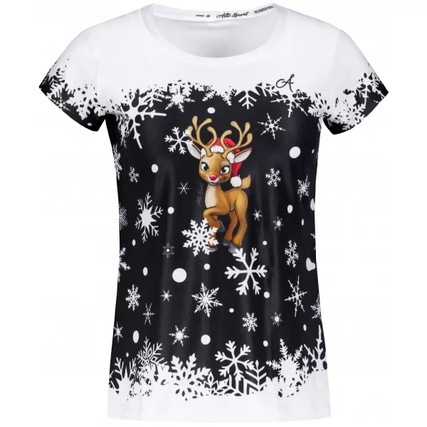  Premium-Weihnachts-T-Shirt für Damen ALTISPORT VOJ/ALWVN3TR06 WEIß 