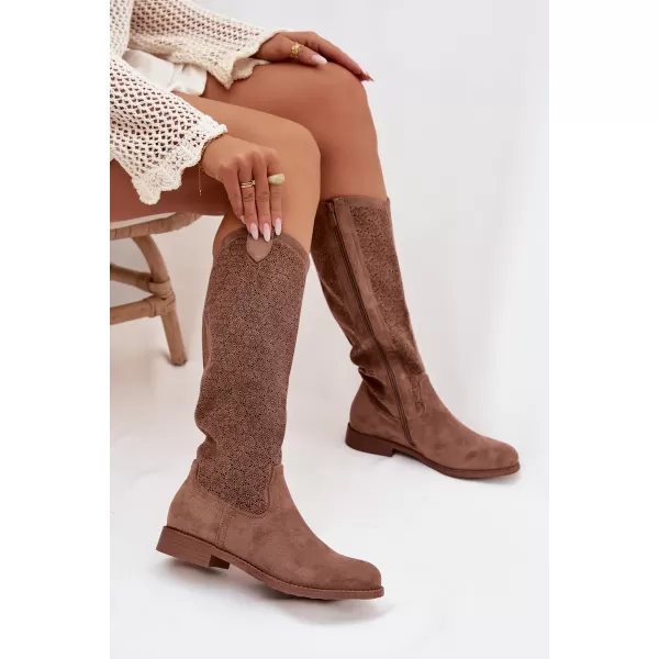  Damenstiefel S.BARSKI HY61-8022 KAFFEE 