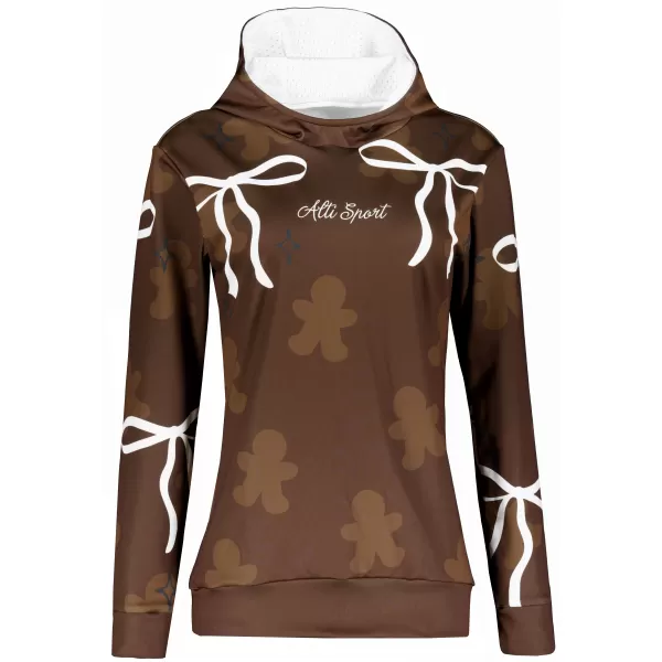  Premium-Weihnachts-Sweatshirt für Damen ALTISPORT VOJ/ALWVN10MI01 BRAUN 