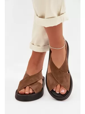Damensandalen ZAZOO 3196 BRAUN/BEIGE