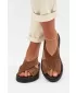Damensandalen ZAZOO 3196 BRAUN/BEIGE