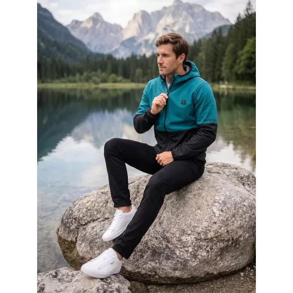  Premium-Softshelljacke für Herren ALTISPORT VOJ/ALM051JACK01 KEROSIN/SCHWARZ 