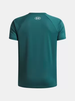 T-Shirt für Jungen UNDER ARMOUR UA TECH SPLIT WORDMARK SS 1383010-338 GRÜN