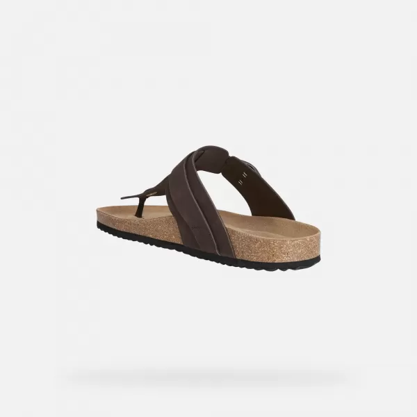  Herrenhausschuhe GEOX SANDAL GHITA G002573 DUNKELBRAUN 