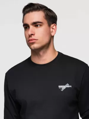 Herren-T-Shirt OMBRE OM-LSPT-0136 SCHWARZ