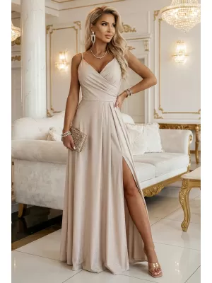 Kleid NUMOCO 299-20 CHAMPAGNERBEIGE MIT GLITZER