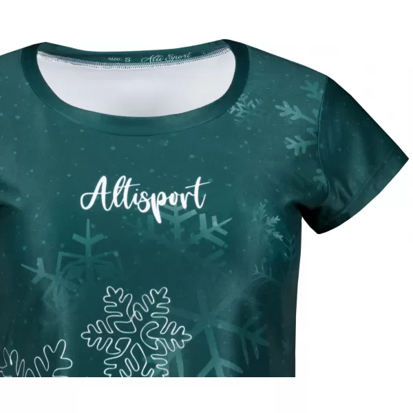  Premium-Weihnachts-T-Shirt für Damen ALTISPORT VOJ/ALWVN8TR06 GRÜN 