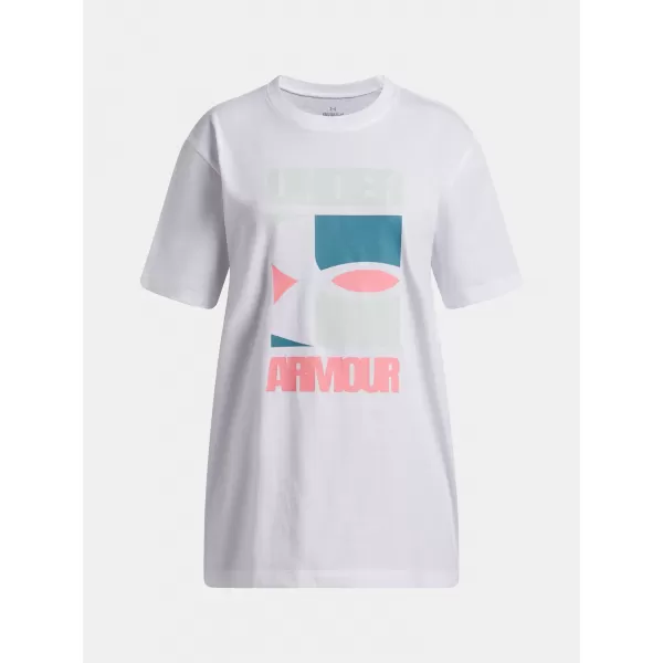  Mädchen-T-Shirt UNDER ARMOUR UA G BLOCK LOGO OS SS 6009720-100 WEIß 