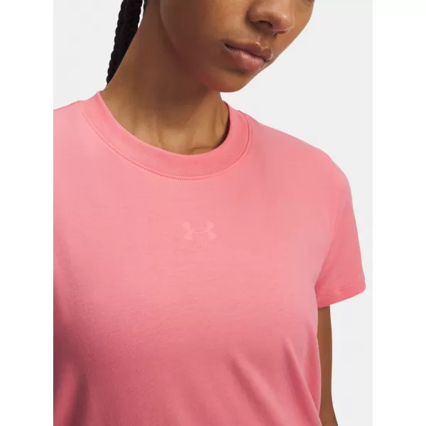  Damen-T-Shirt UNDER ARMOUR UA RIVAL CORE SS 1383648-601 ROSA 