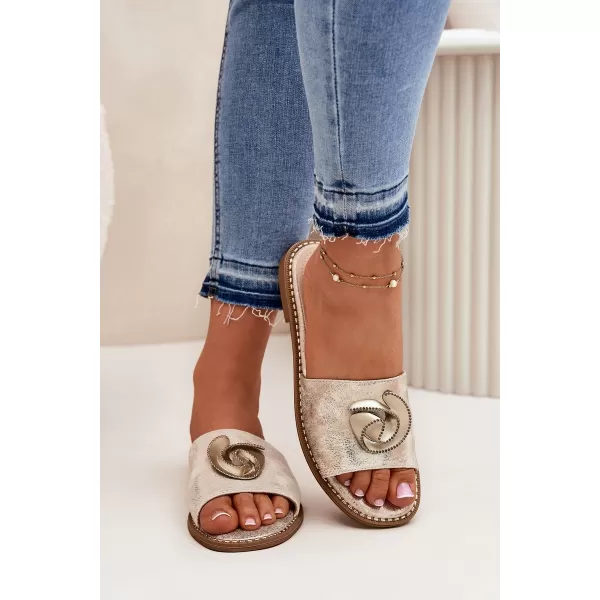  Damensandalen S.BARSKI KV51-007 HELLES GOLD 
