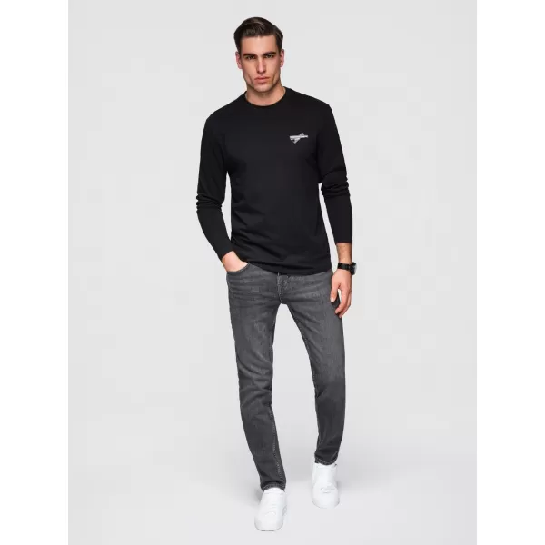  Herren-T-Shirt OMBRE OM-LSPT-0136 SCHWARZ 