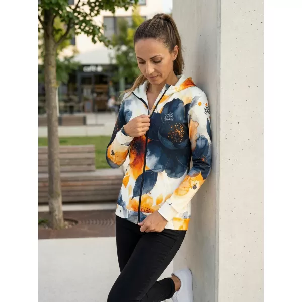  Hochwertiges Damen-Sweatshirt mit Reißverschluss ALTISPORT VOJ/ALW127MI02 SCHWARZ/ORANGE 