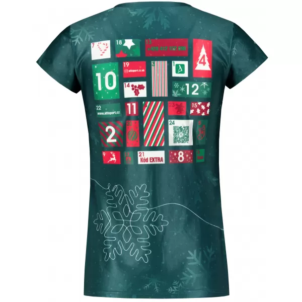  Premium-Weihnachts-T-Shirt für Damen ALTISPORT VOJ/ALWVN8TR06 GRÜN 