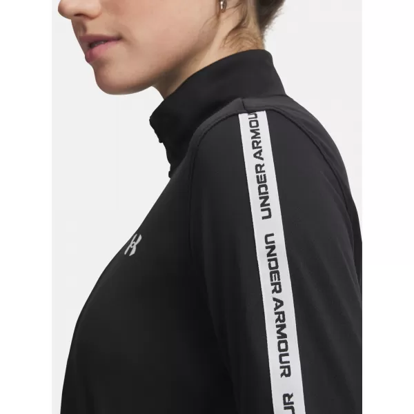  Damen-Sweatshirt UNDER ARMOUR UA TECH WM TAPE HALF ZIP 6005100-004 SCHWARZ 