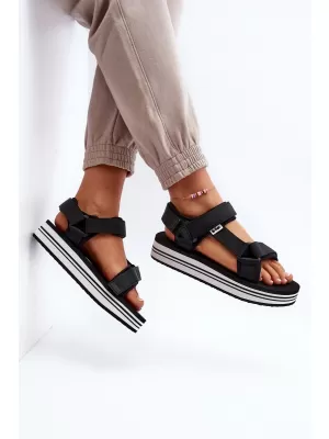 Damensandalen LEE COOPER LCW-24-05-2753L SCHWARZ/WEIß