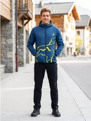 Premium-Softshelljacke für Herren ALTISPORT VOJ/ALM073JACK01 MARINEBLAU/NEONGELB