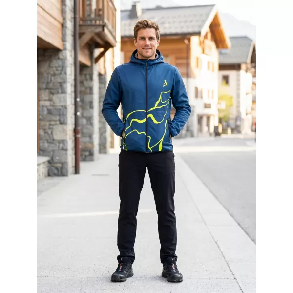  Premium-Softshelljacke für Herren ALTISPORT VOJ/ALM073JACK01 MARINEBLAU/NEONGELB 
