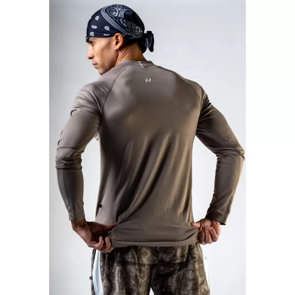  Nahtloses T-Shirt mit langen Ärmeln POWER 901 LIGHT BROWN ASH Nebbia 