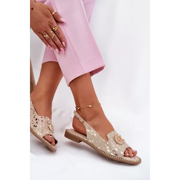  Damensandalen S.BARSKI KV51-096 HELLES GOLD 