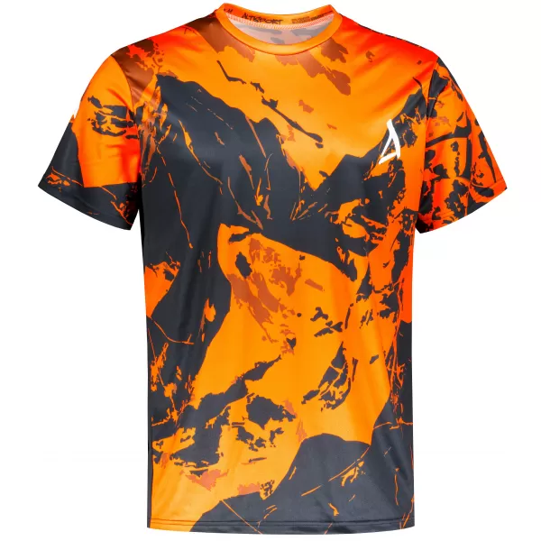  Premium-T-Shirt für Herren ALTISPORT VOJ/ALM131TR01 ORANGE/SCHWARZ 