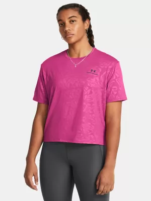 Damen-T-Shirt UNDER ARMOUR VANISH ENERGY EMBOSS CROP SS 1383640-686 ROSA
