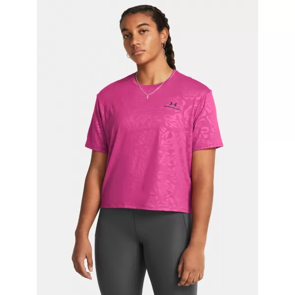  Damen-T-Shirt UNDER ARMOUR VANISH ENERGY EMBOSS CROP SS 1383640-686 ROSA 