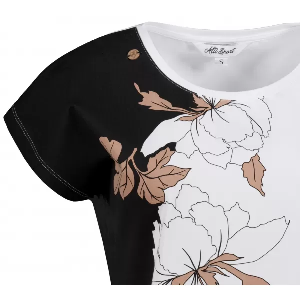  Damen-T-Shirt ALTISPORT HONESTA WEIß/SCHWARZ 