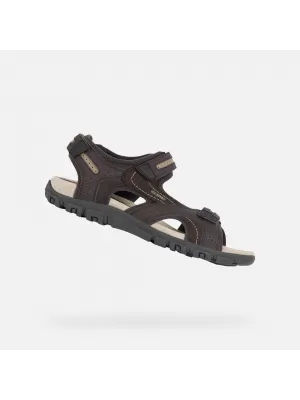 Herrensandalen GEOX UOMO SANDAL STRADA G003039 DUNKELBRAUN